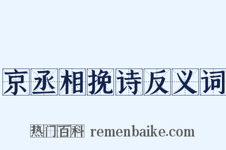 京丞相挽诗反义词是什么意思的图片
